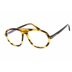 Tom Ford Men's Eyeglasses - Colored Havana Plastic Aviator Shape Frame | FT5755-B 055