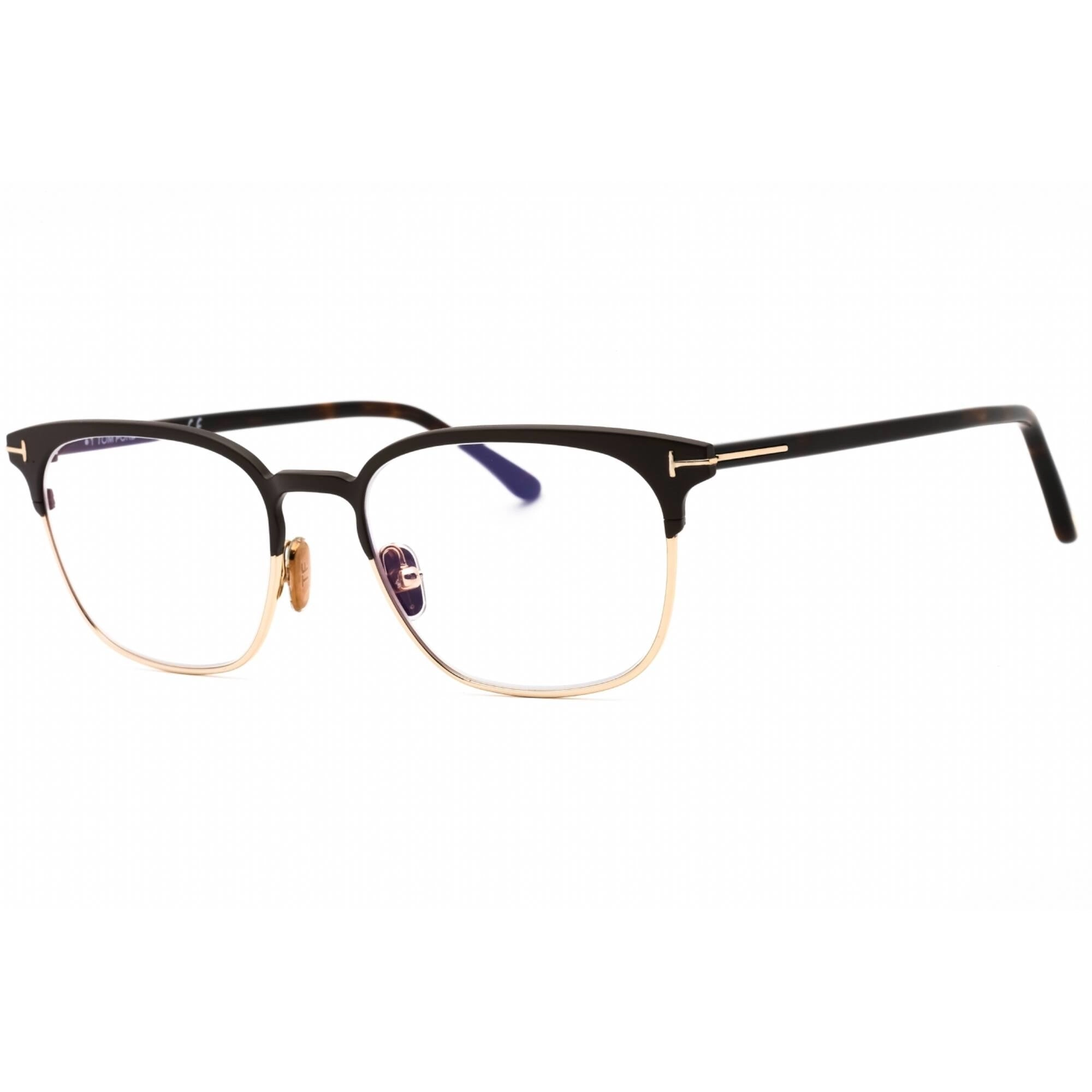 Tom Ford Men's Eyeglasses - Matte Dark Brown Square Metal Frame | FT5799-B 049