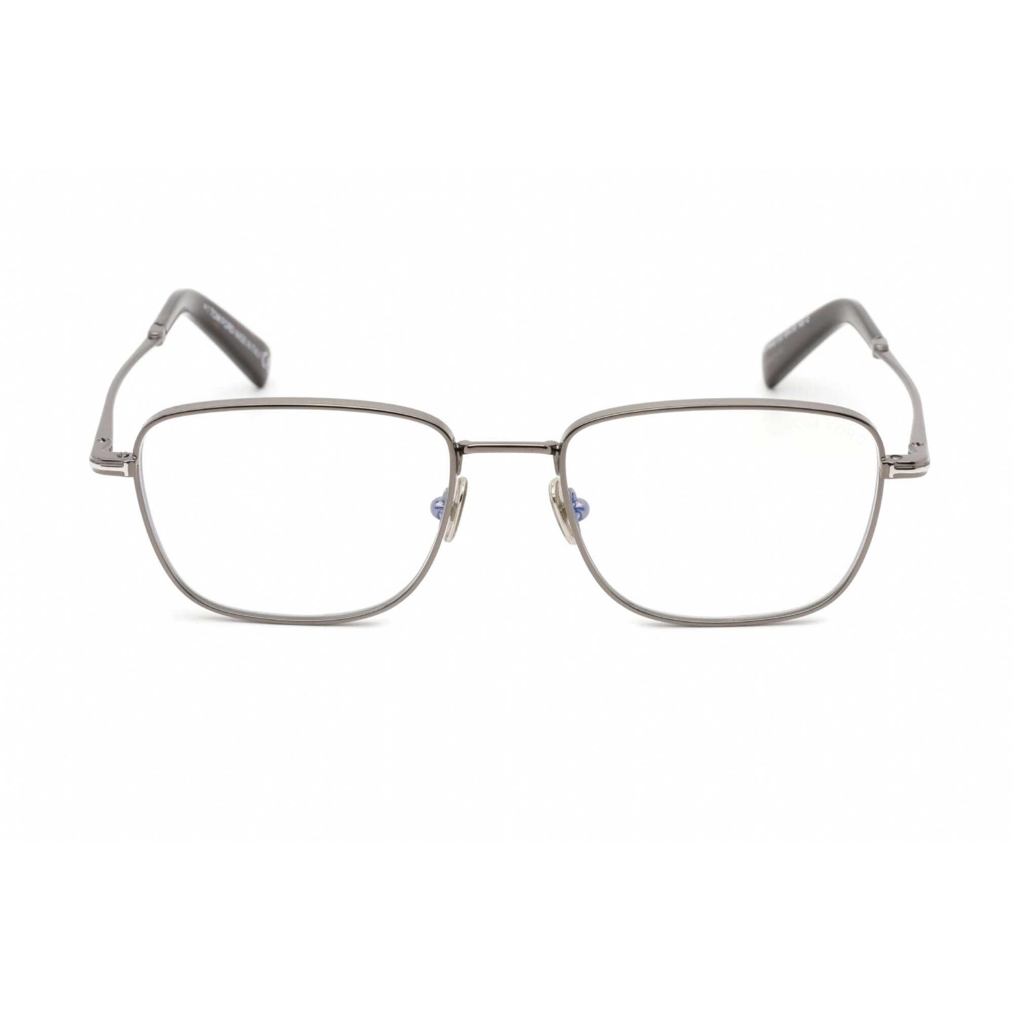 Tom Ford Men's Eyeglasses - Shiny Dark Ruthenium Metal Square Frame | FT5748-B 012