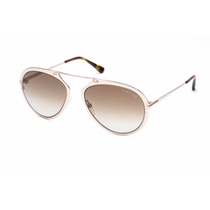Tom Ford Men's Sunglasses - Shiny Rose Gold Metal Pilot 53mm Frame | FT0508 28F
