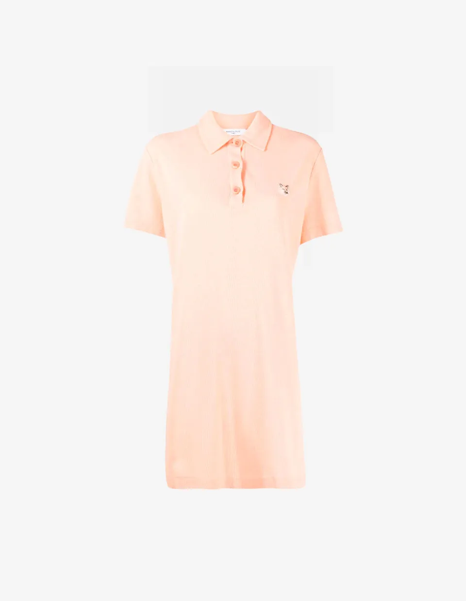 Tonal Fox Head Patch Polo Dress Peach