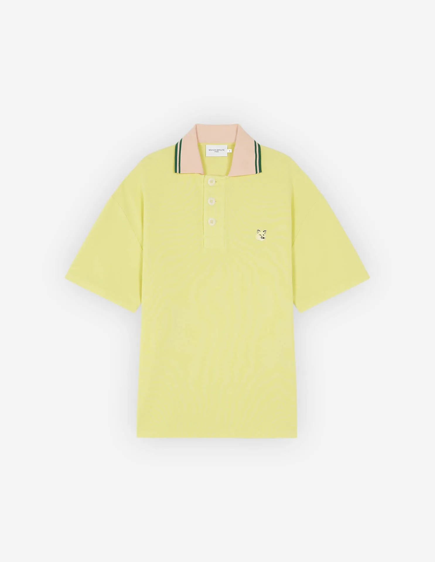 Tonal Fox Head Patch Polo Lemon