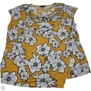 Top Sleeveless By Lane Bryant In White & Yellow, Size: 1x