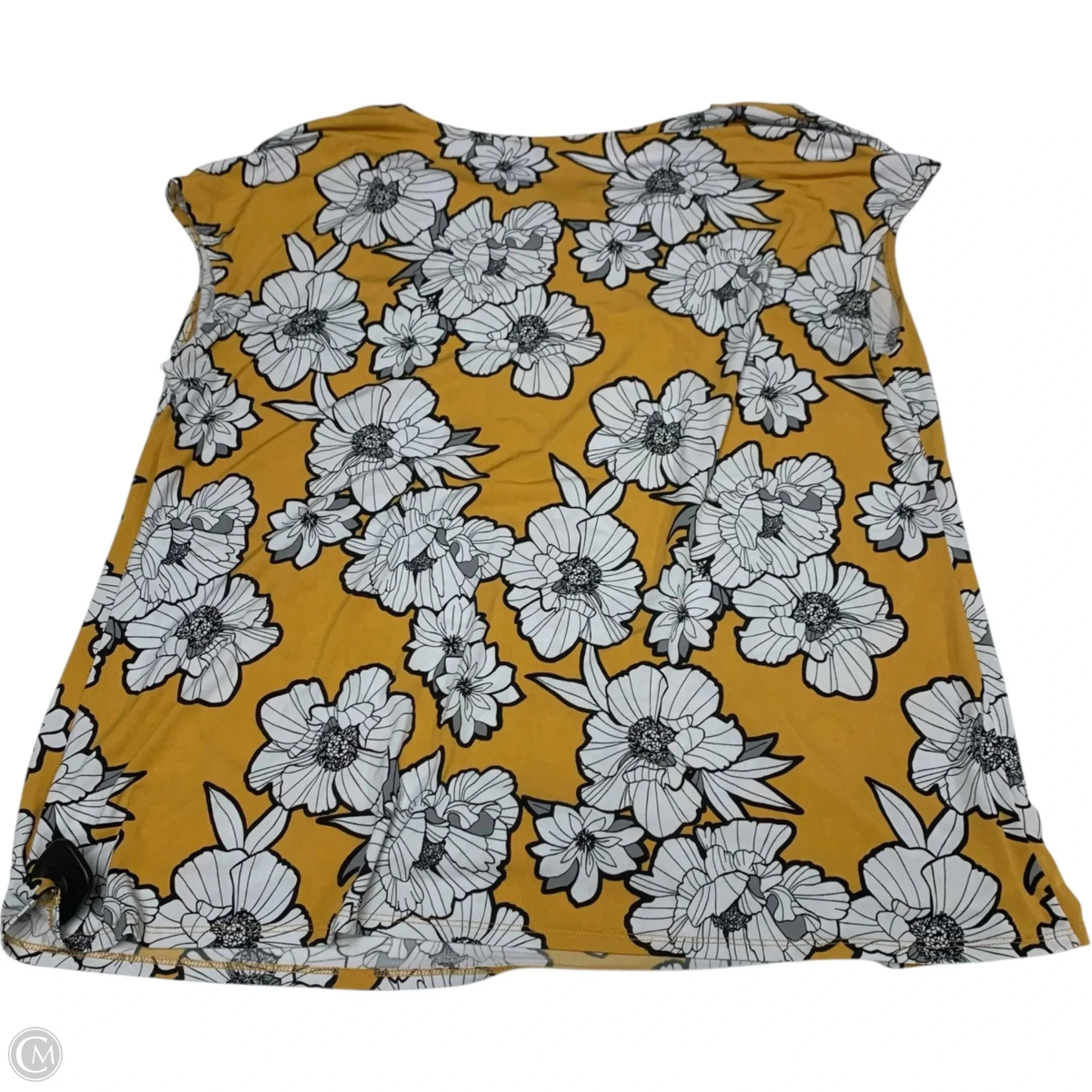 Top Sleeveless By Lane Bryant In White & Yellow, Size: 1x