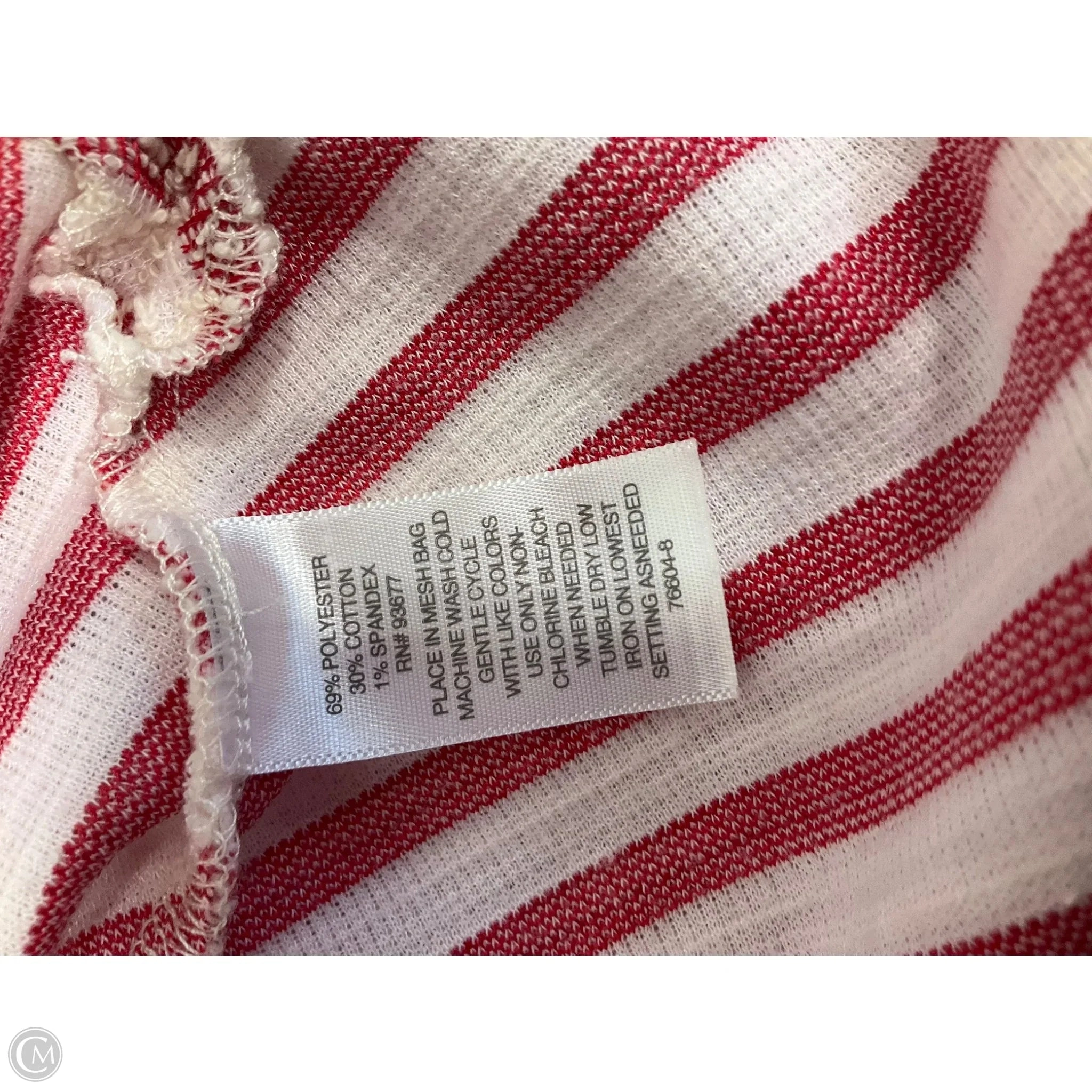 Top Sleeveless By Liz Claiborne In Red & White, Size: Xl
