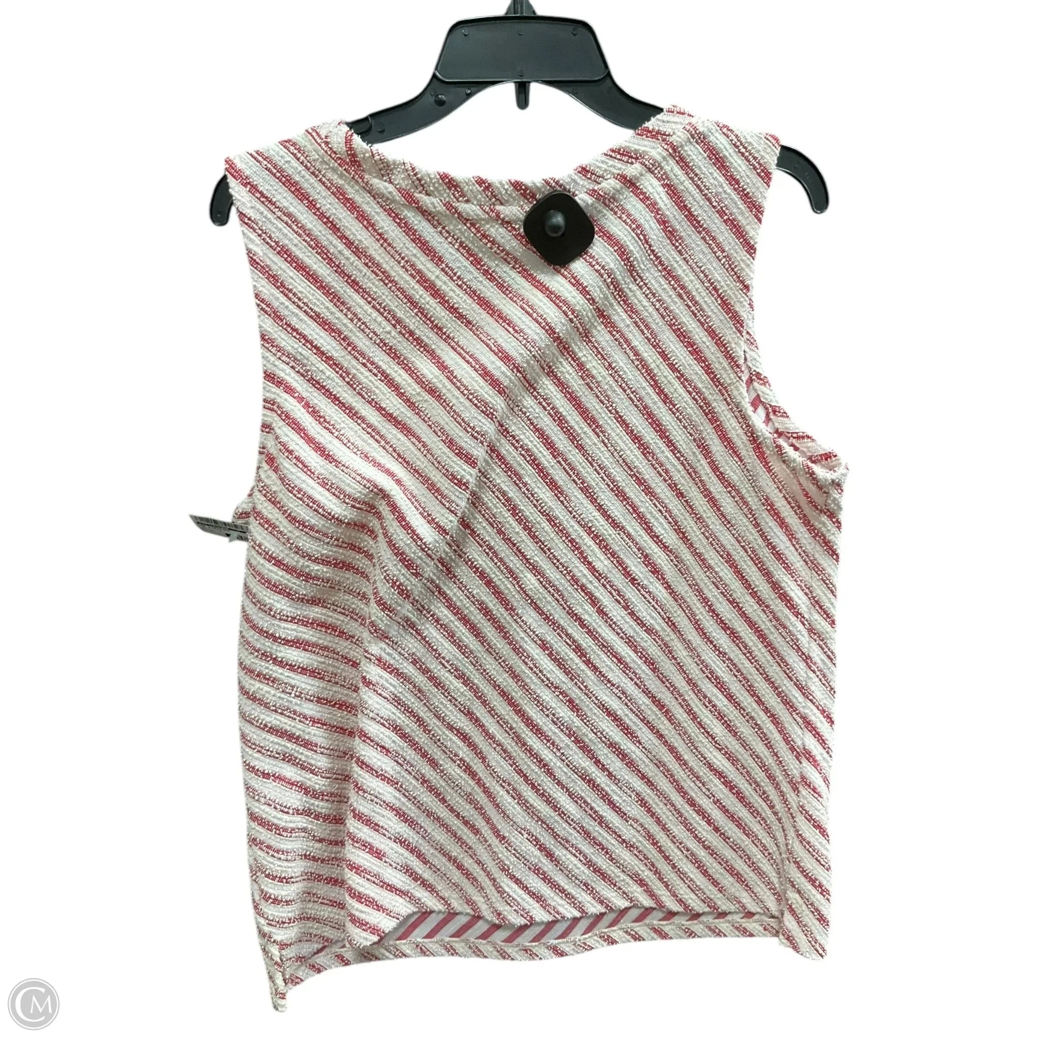 Top Sleeveless By Liz Claiborne In Red & White, Size: Xl