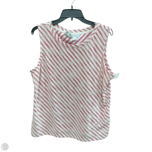 Top Sleeveless By Liz Claiborne In Red & White, Size: Xl