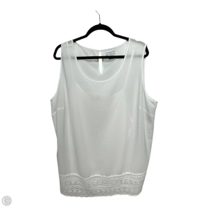 Top Sleeveless By Liz Claiborne In White, Size: 1x