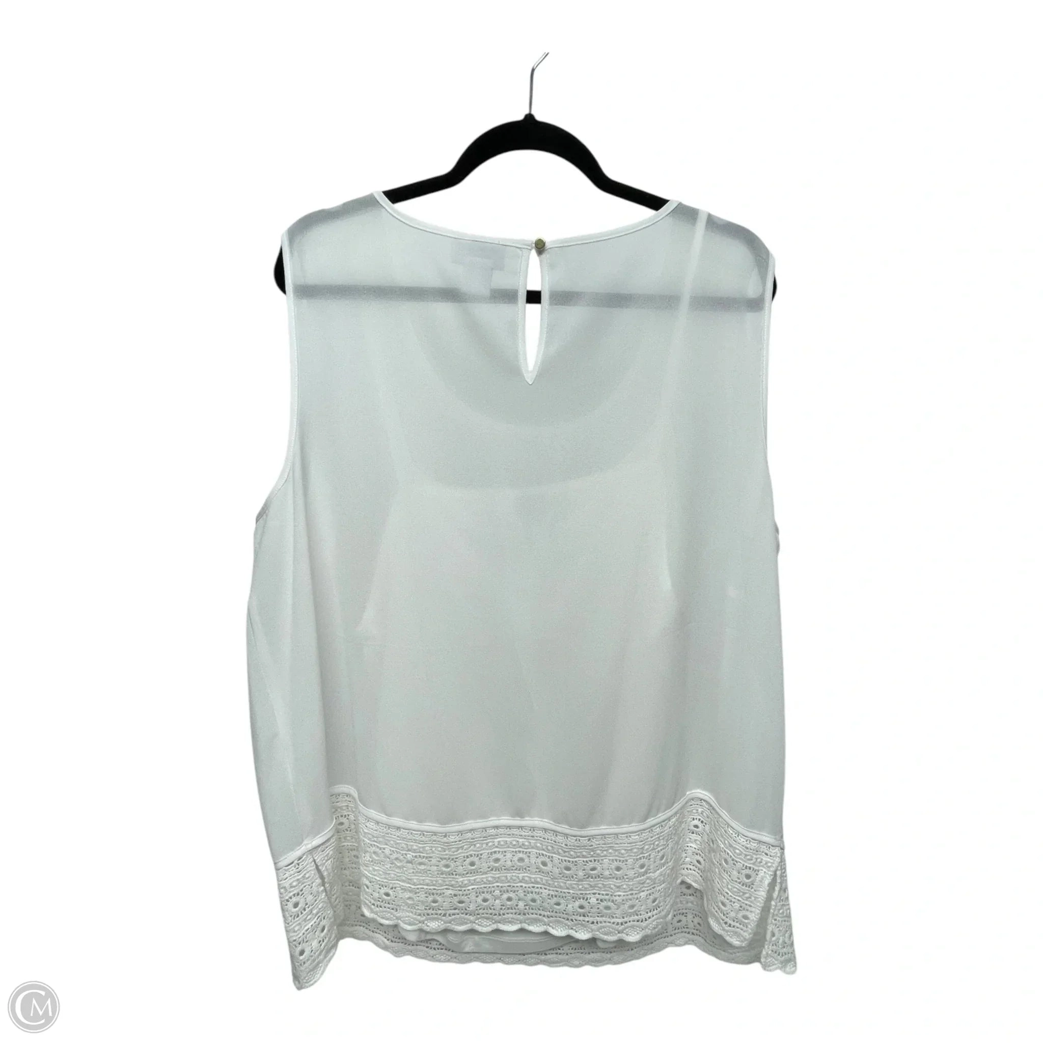 Top Sleeveless By Liz Claiborne In White, Size: 1x