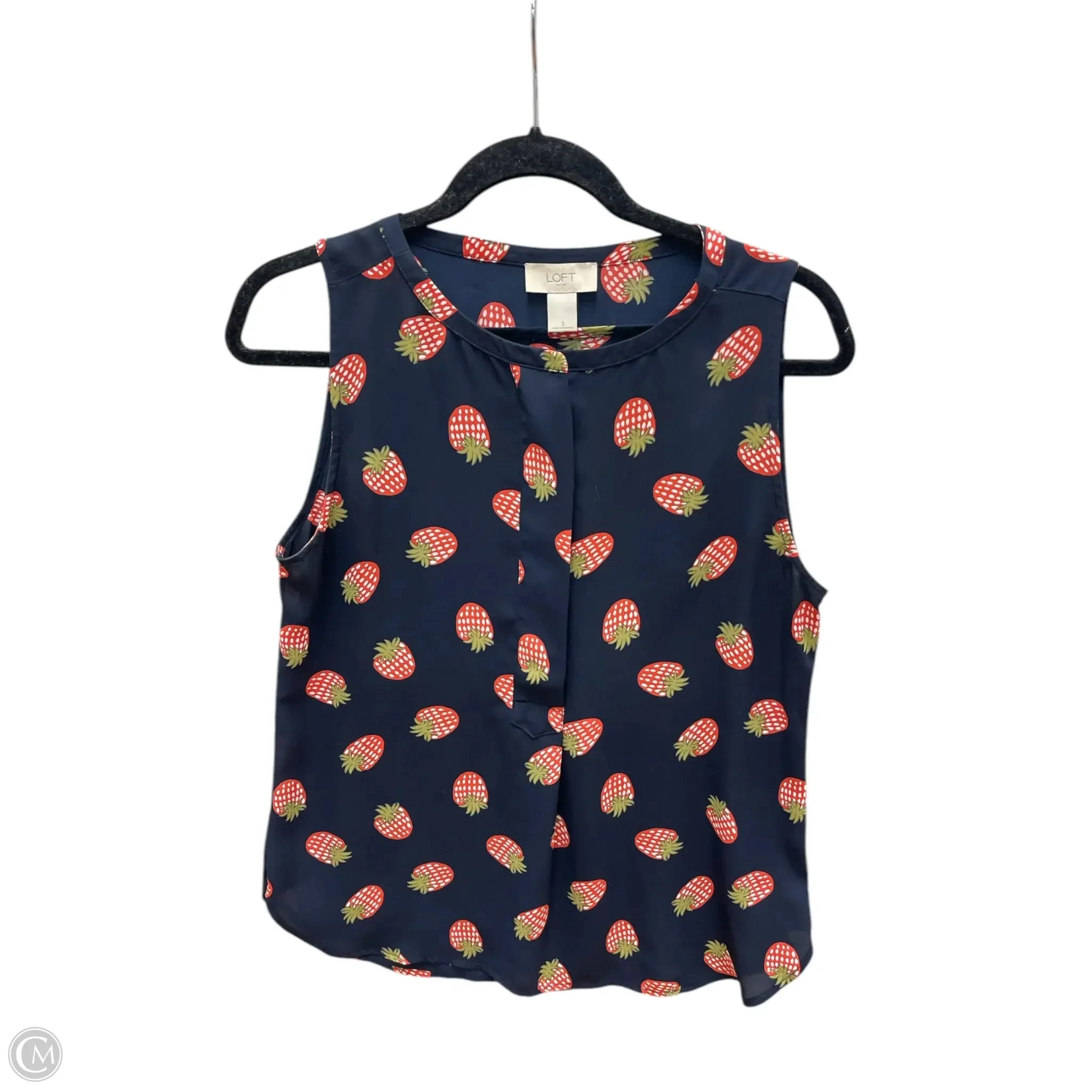 Top Sleeveless By Loft In Blue & Red, Size: S