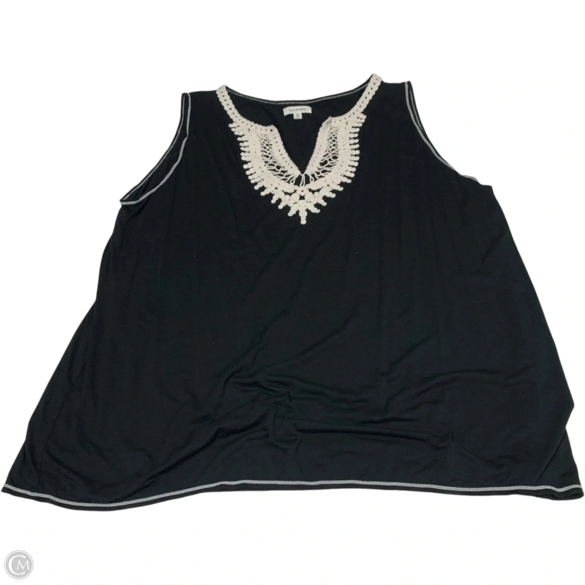 Top Sleeveless By Max Studio In Black & White, Size: 2x