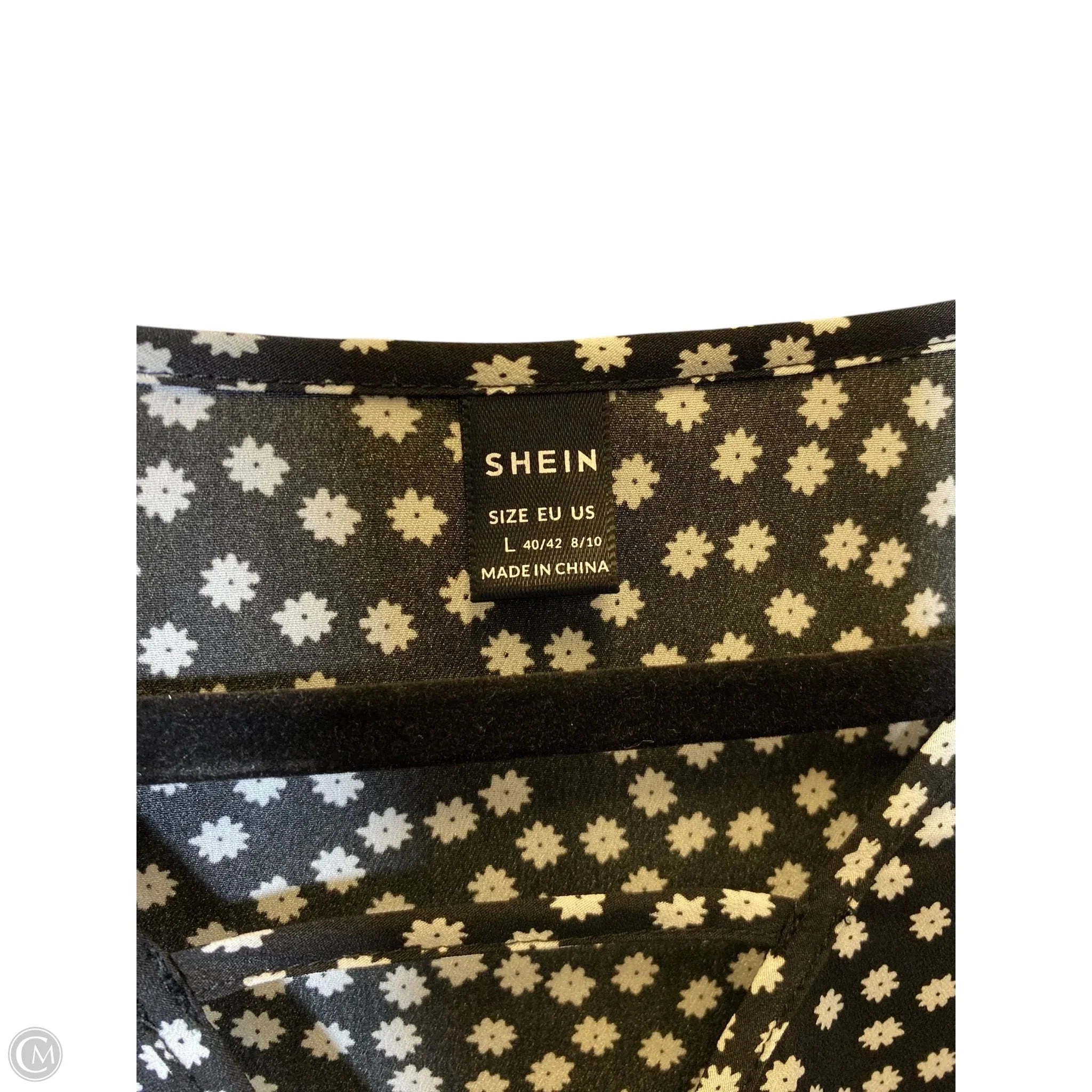 Top Sleeveless By Shein In Black & White, Size: L