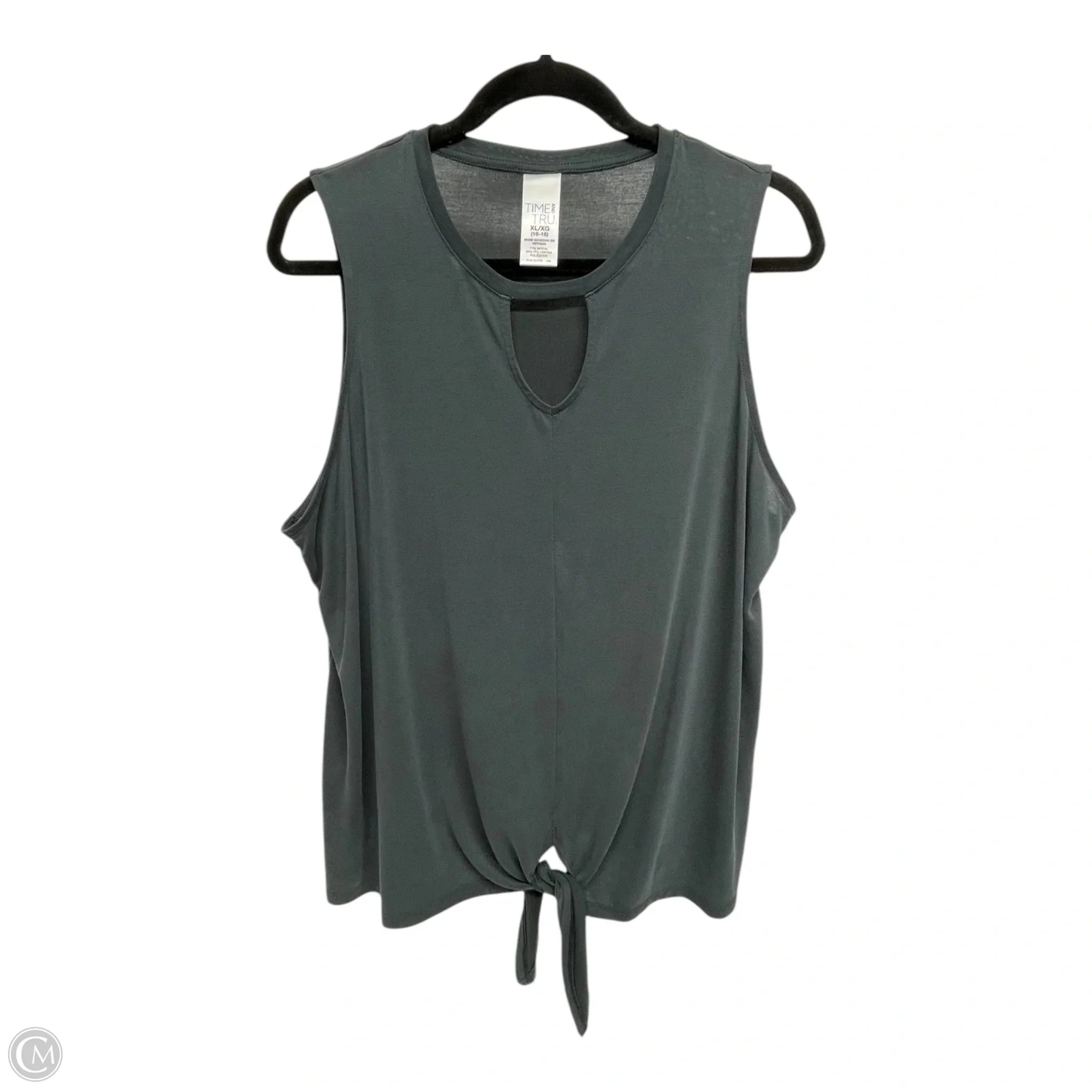 Top Sleeveless By Time And Tru In Grey, Size: Xl
