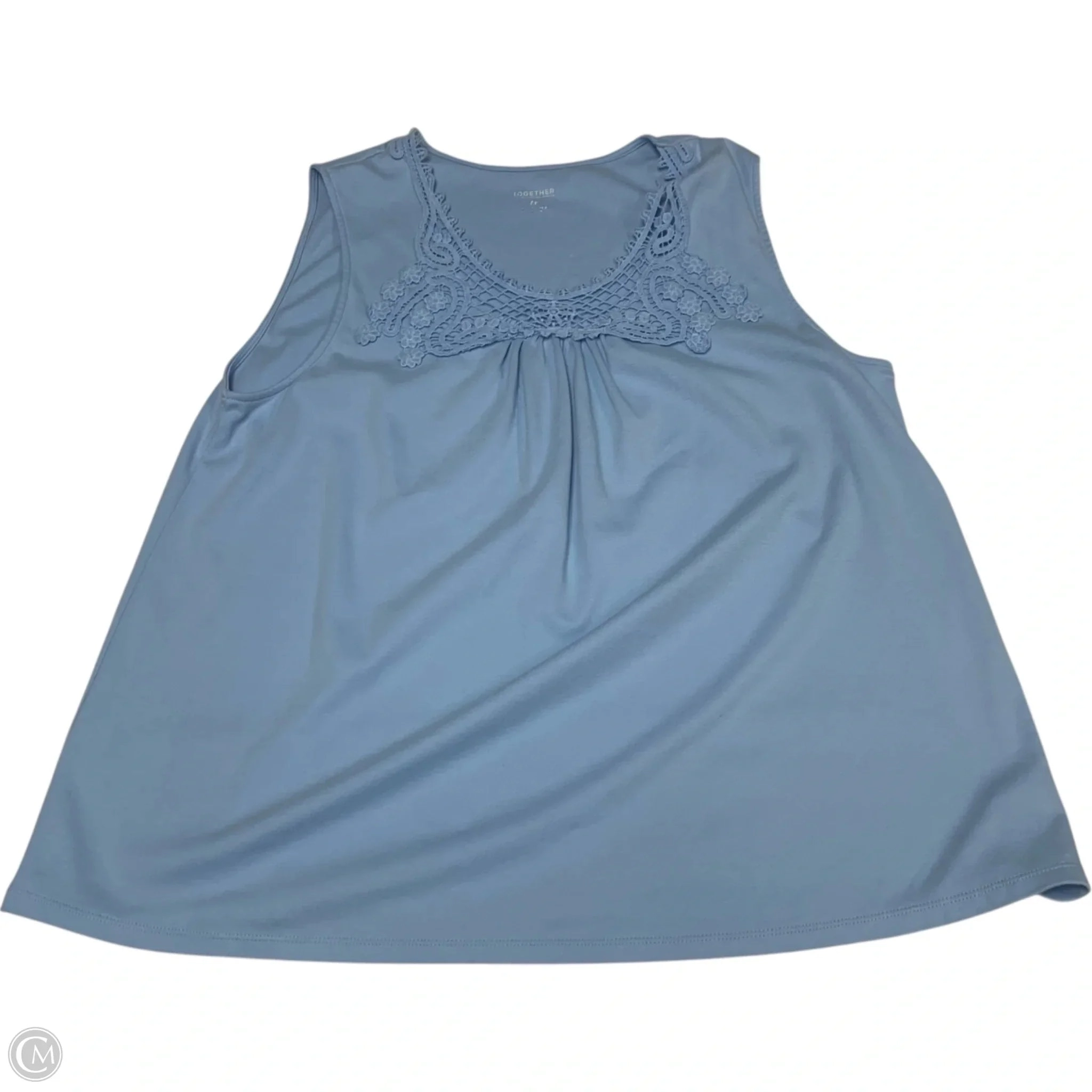 Top Sleeveless By Together In Blue, Size: 1x