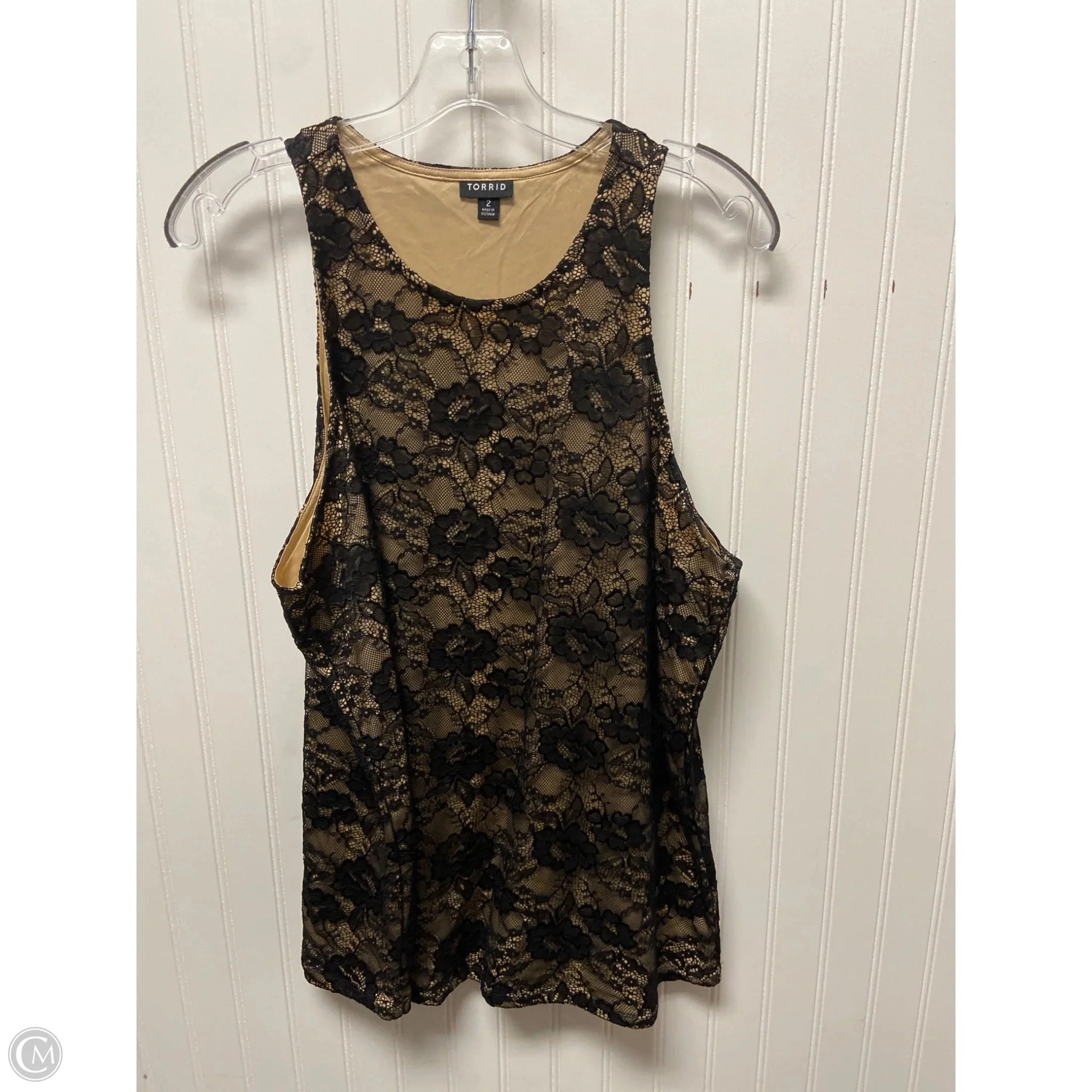 Top Sleeveless By Torrid In Black & Cream, Size: L
