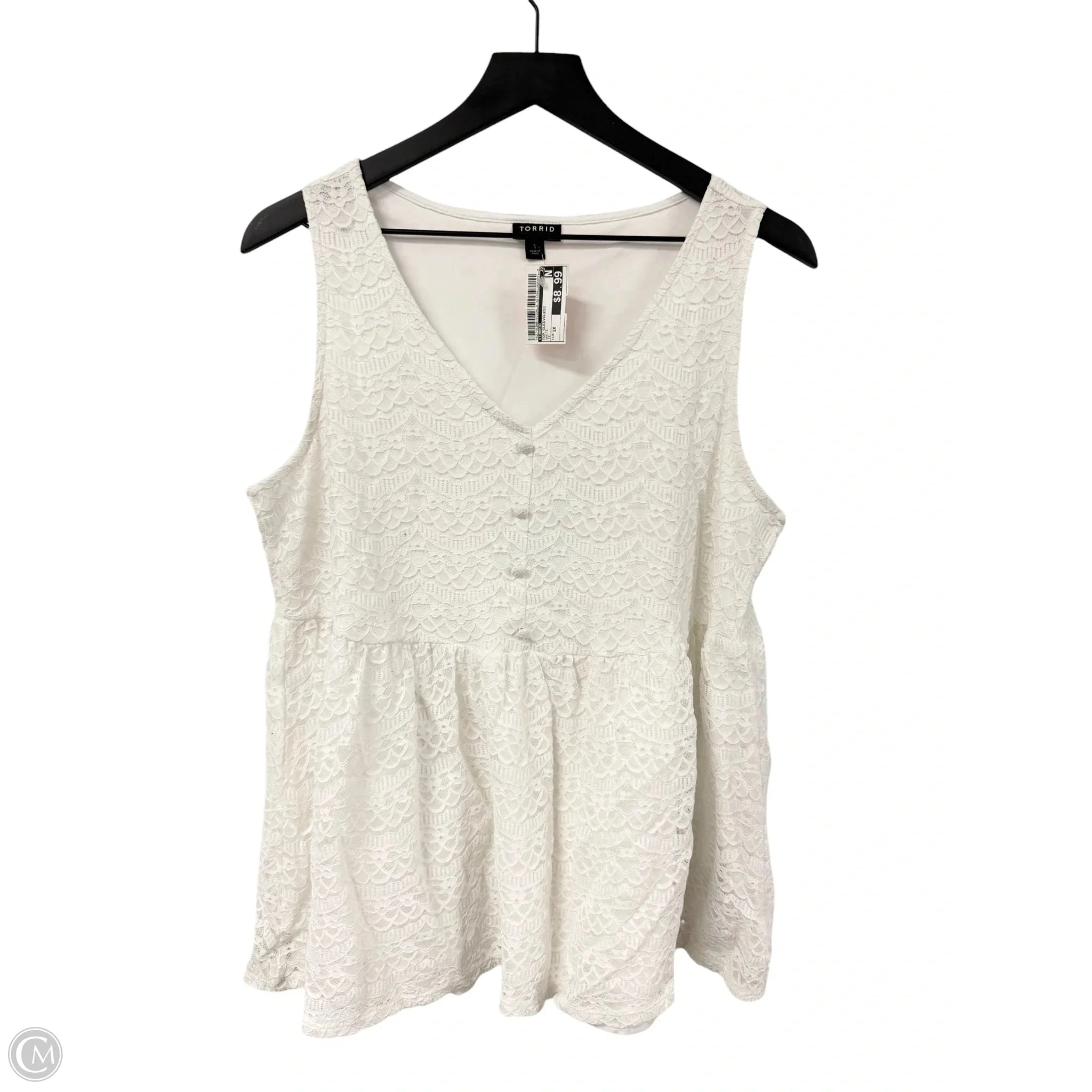 Top Sleeveless By Torrid In White, Size: 1x