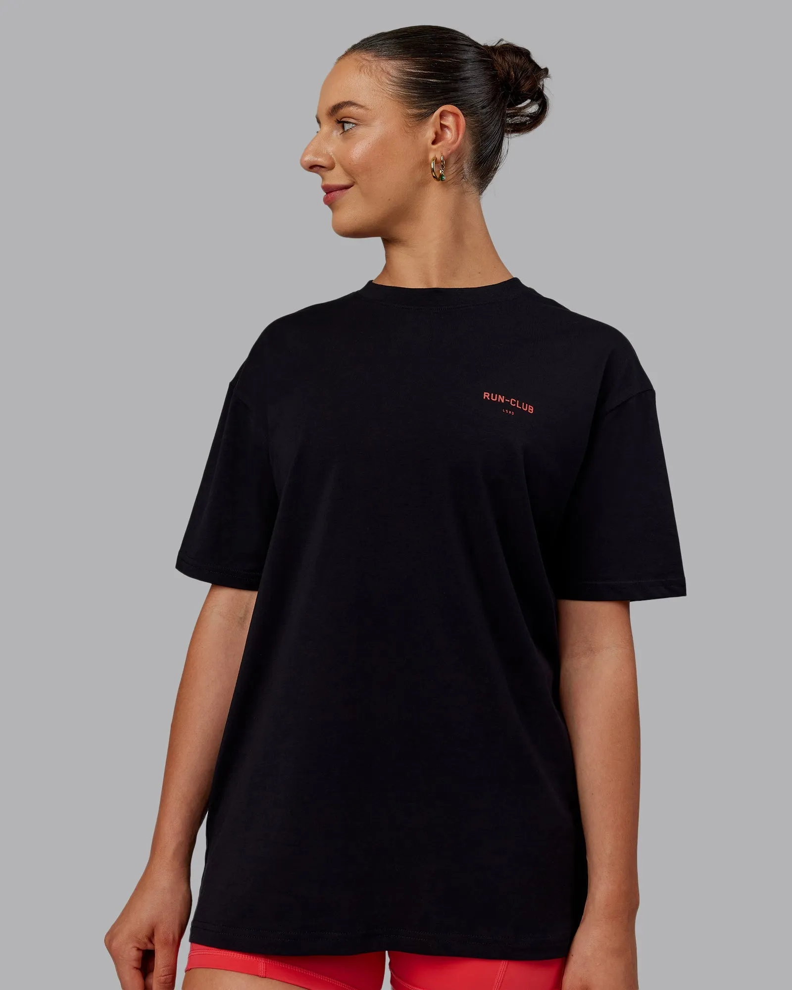 Unisex RUN CLUB FLXCotton Tee Oversize - Black-Cayenne