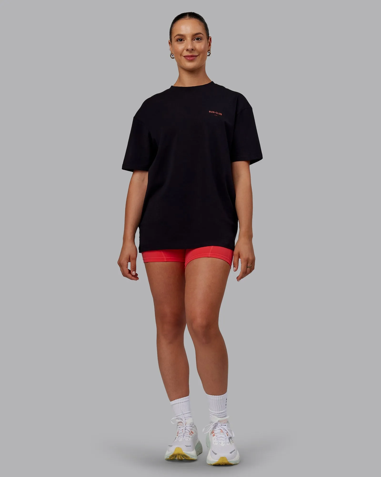 Unisex RUN CLUB FLXCotton Tee Oversize - Black-Cayenne