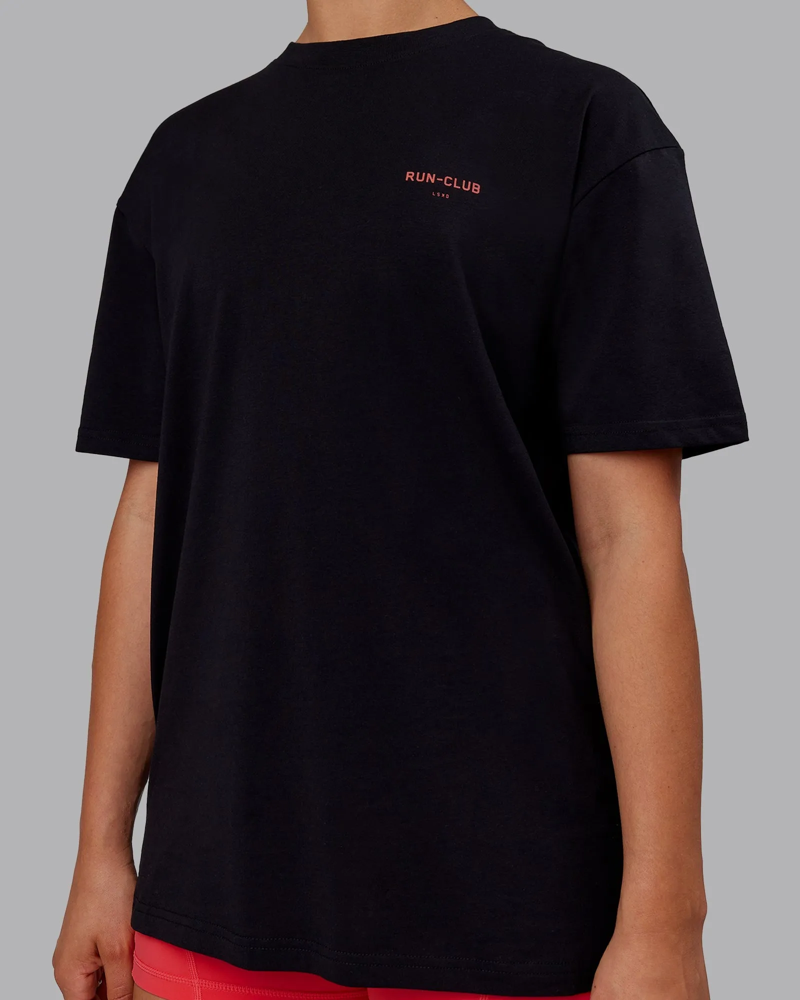 Unisex RUN CLUB FLXCotton Tee Oversize - Black-Cayenne