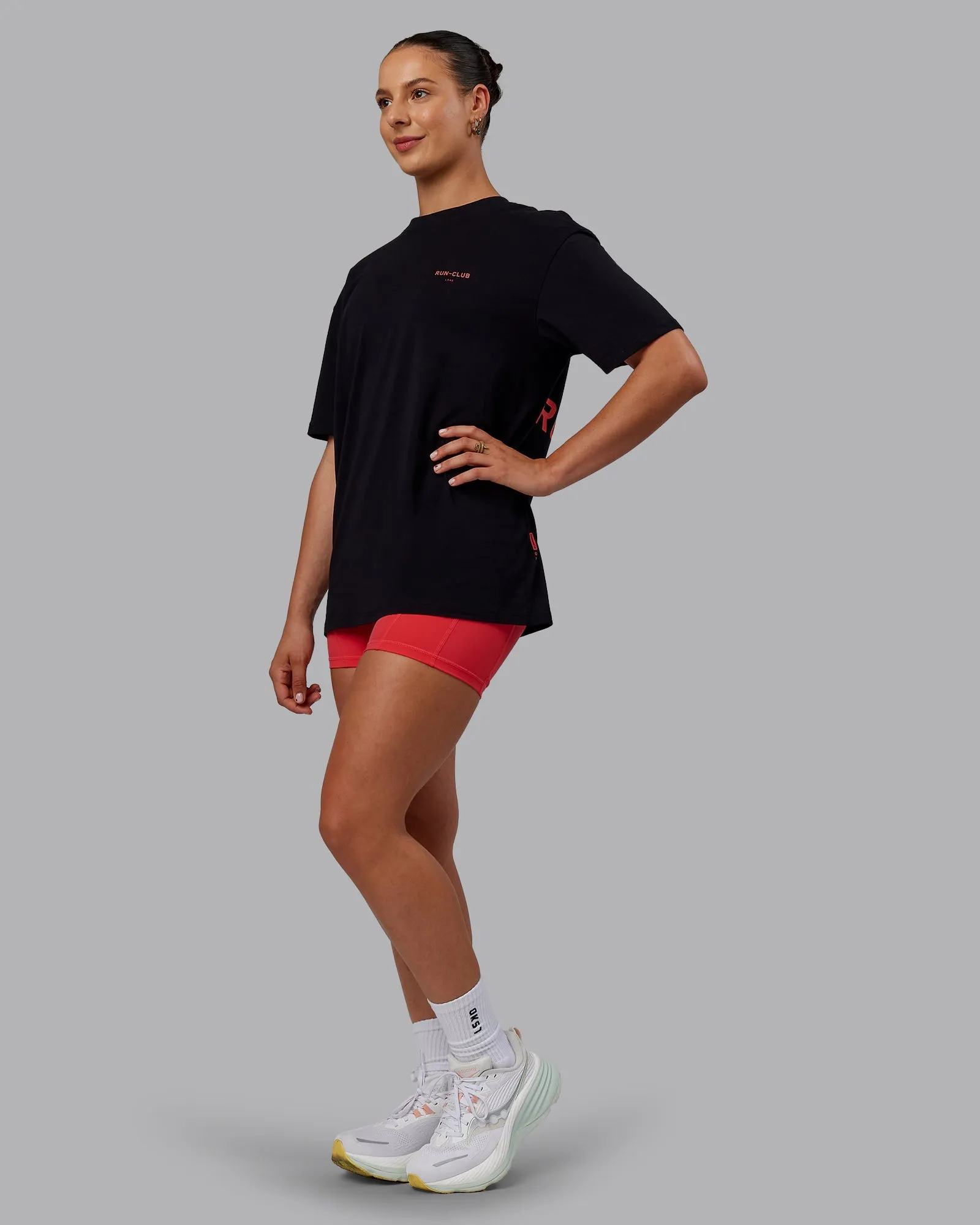 Unisex RUN CLUB FLXCotton Tee Oversize - Black-Cayenne