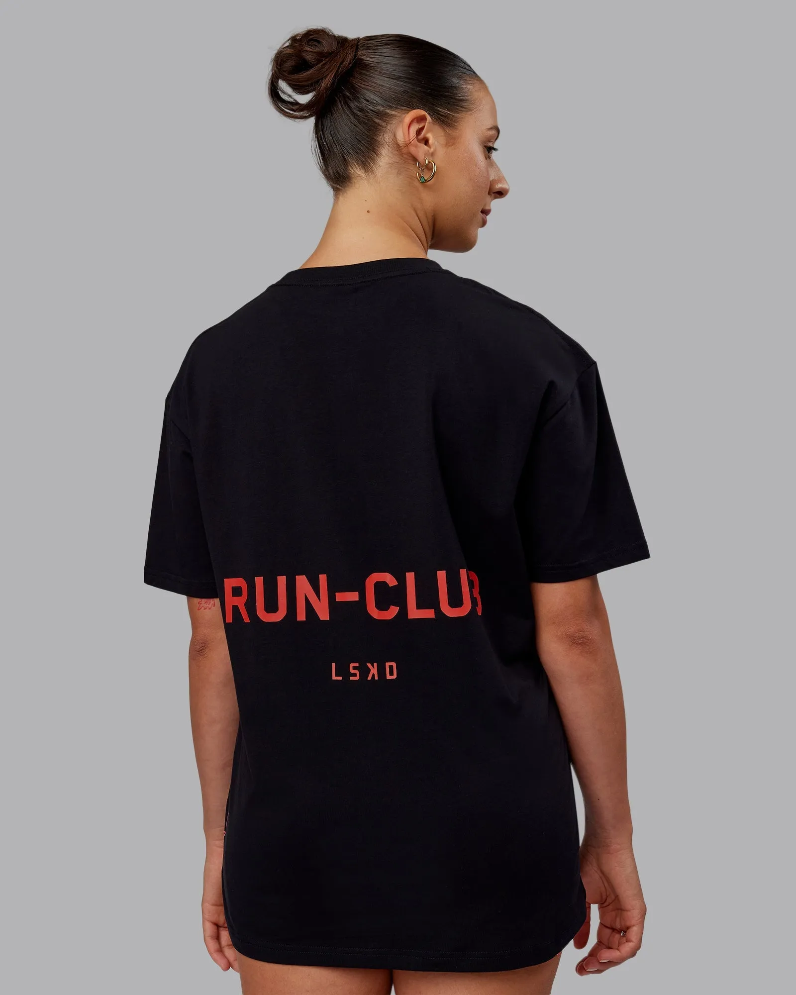 Unisex RUN CLUB FLXCotton Tee Oversize - Black-Cayenne