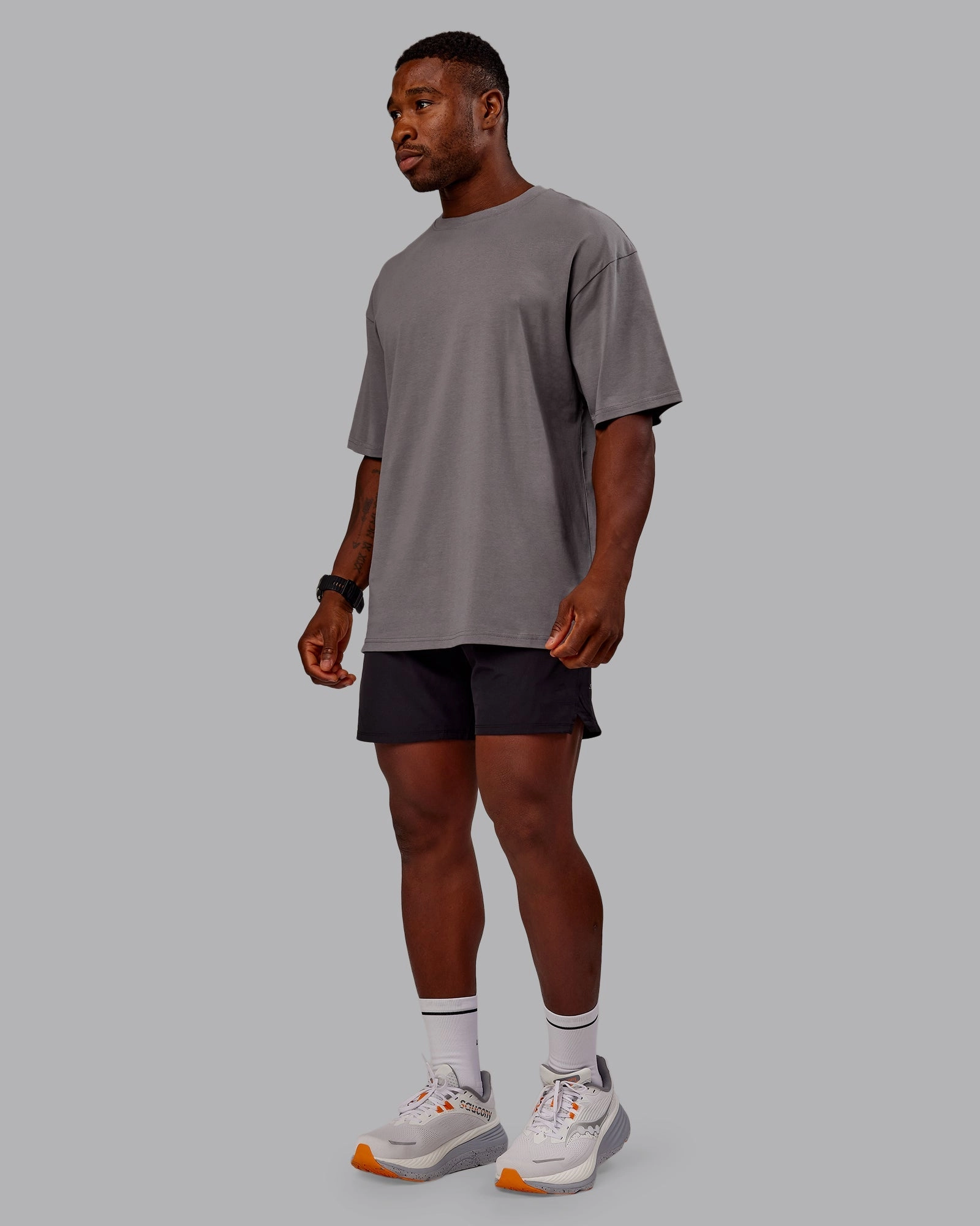 Variation FLXCotton Oversized Tee - Storm Front-Pale Banana