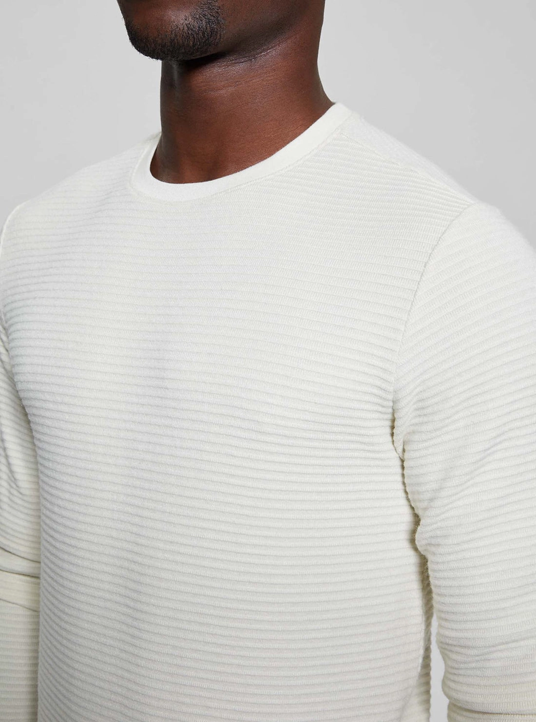 White Hudson Linear Knit Jumper