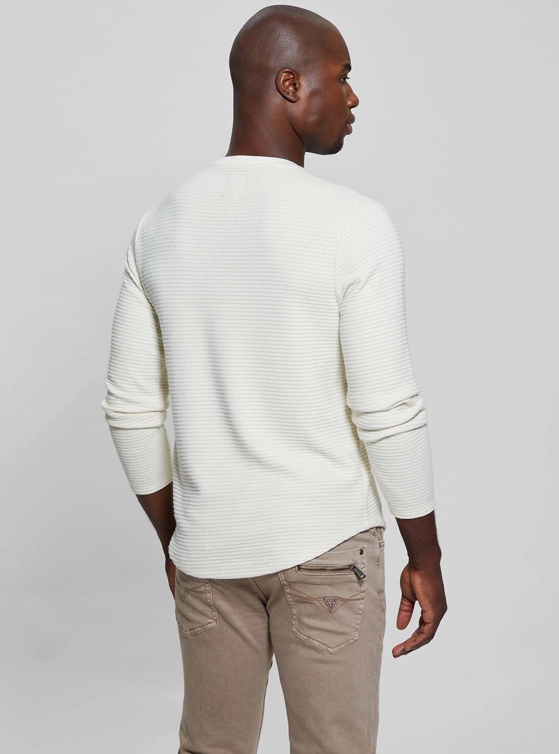 White Hudson Linear Knit Jumper