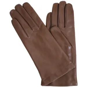 Women's Cashmere Lined Beige Leather Napoli Gloves