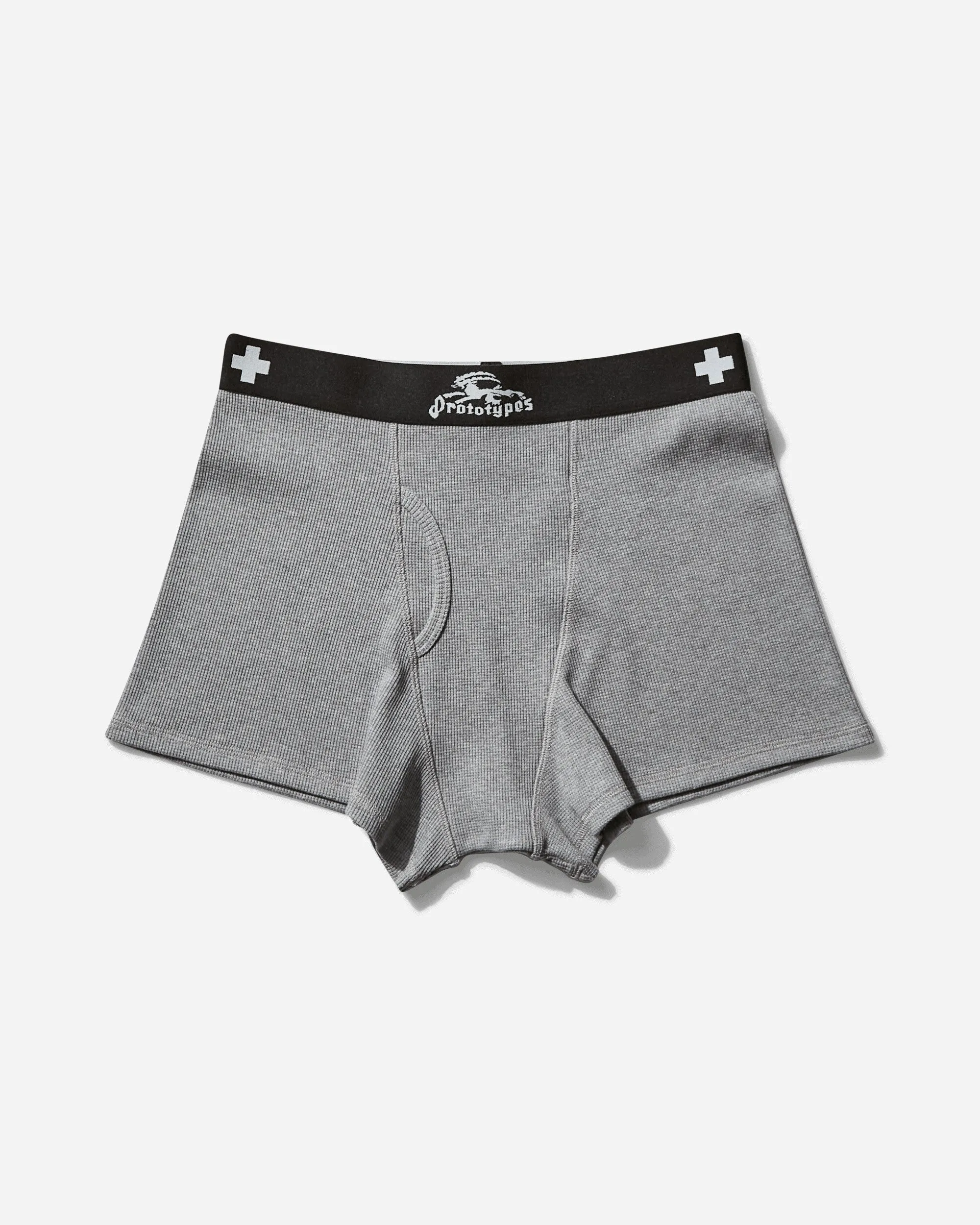 Women's Waffle Boxers Grey
