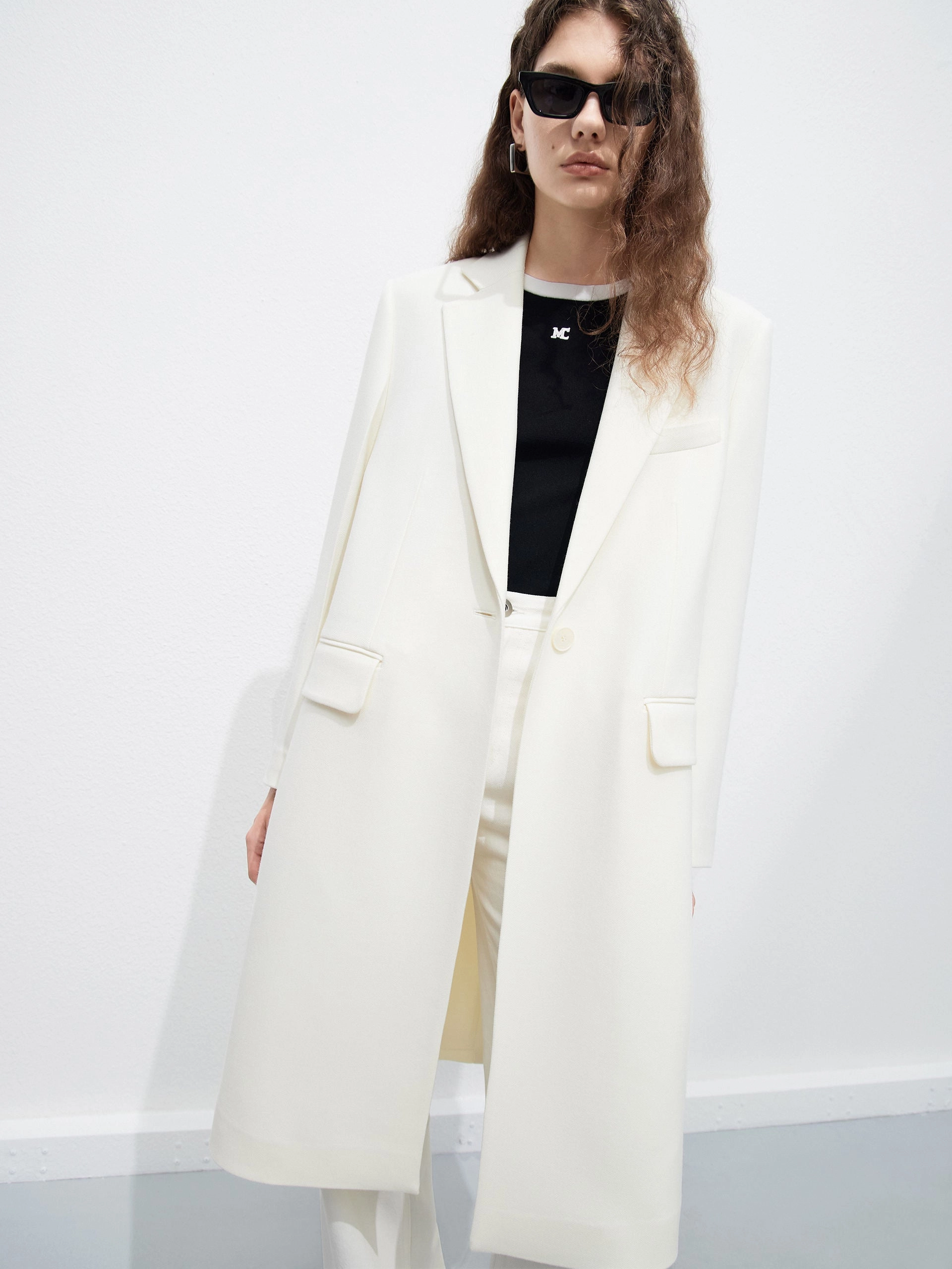 Wool Blend Blazer Coat