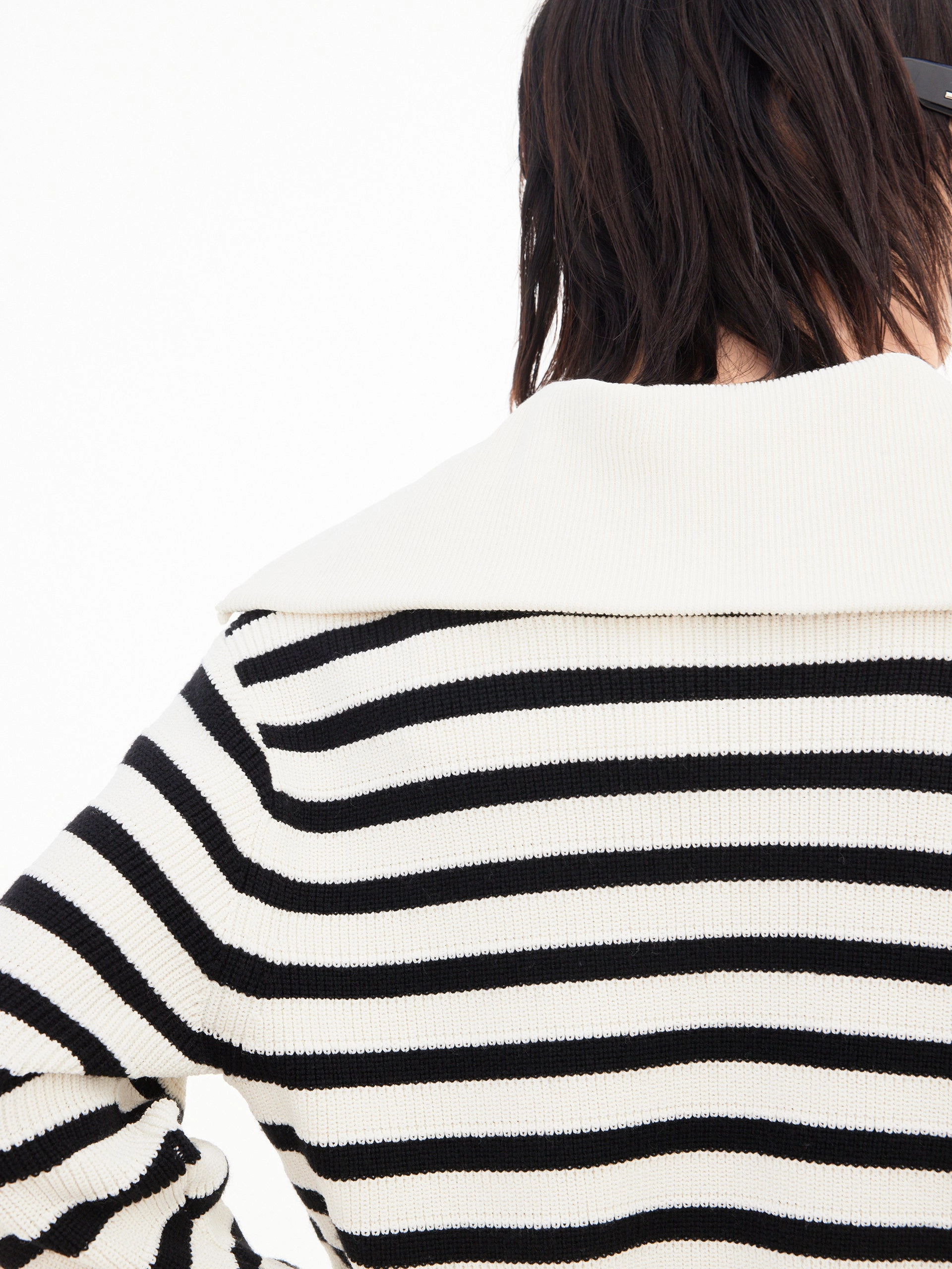 Wool Blend Striped Knit Top