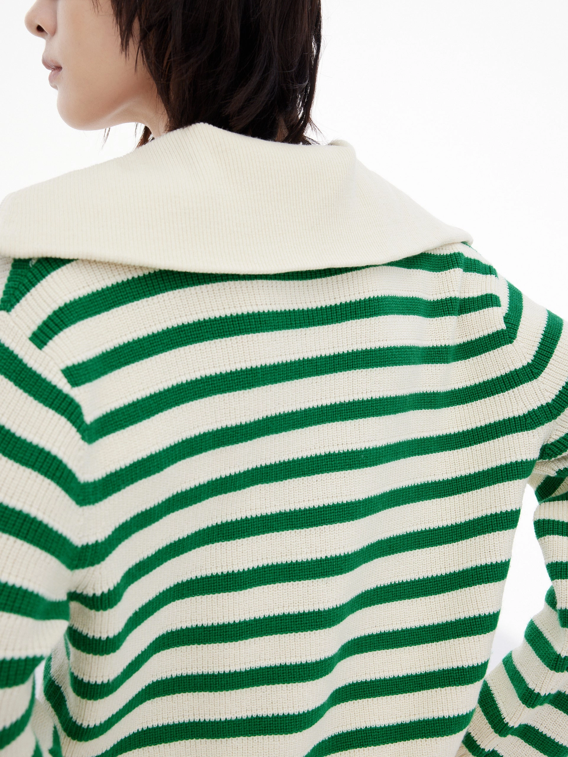 Wool Blend Striped Knit Top