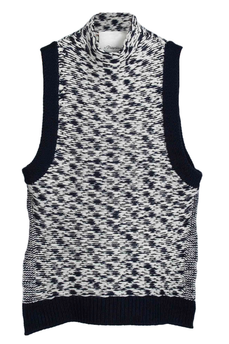 Wool Jacquard Mockneck Top