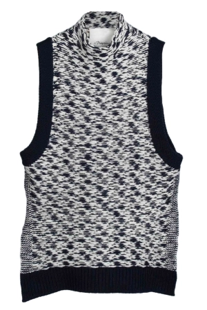 Wool Jacquard Mockneck Top